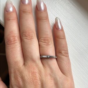 Pandora Bow Silver Band with Sparkling Accents